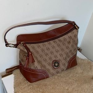 Dooney & Bourke Signature Canvas Leather Satchel Bag Purse Monogram